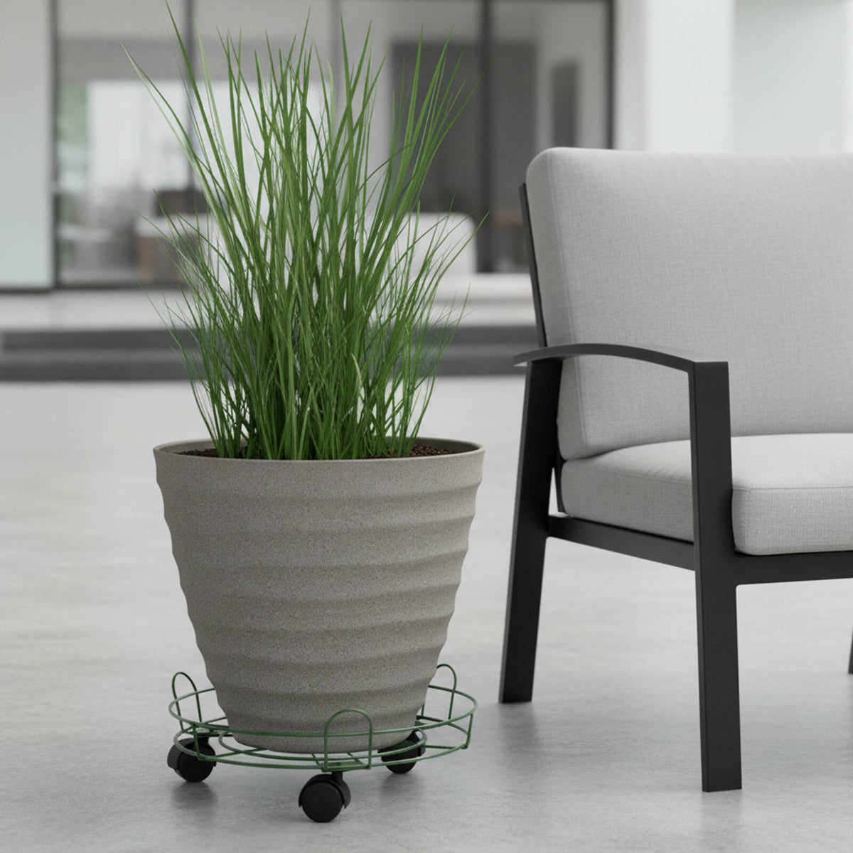 Eden 33cm Round Pot Plant Trolley with Rails, 35kg Capacity, Indoor & Outdoor