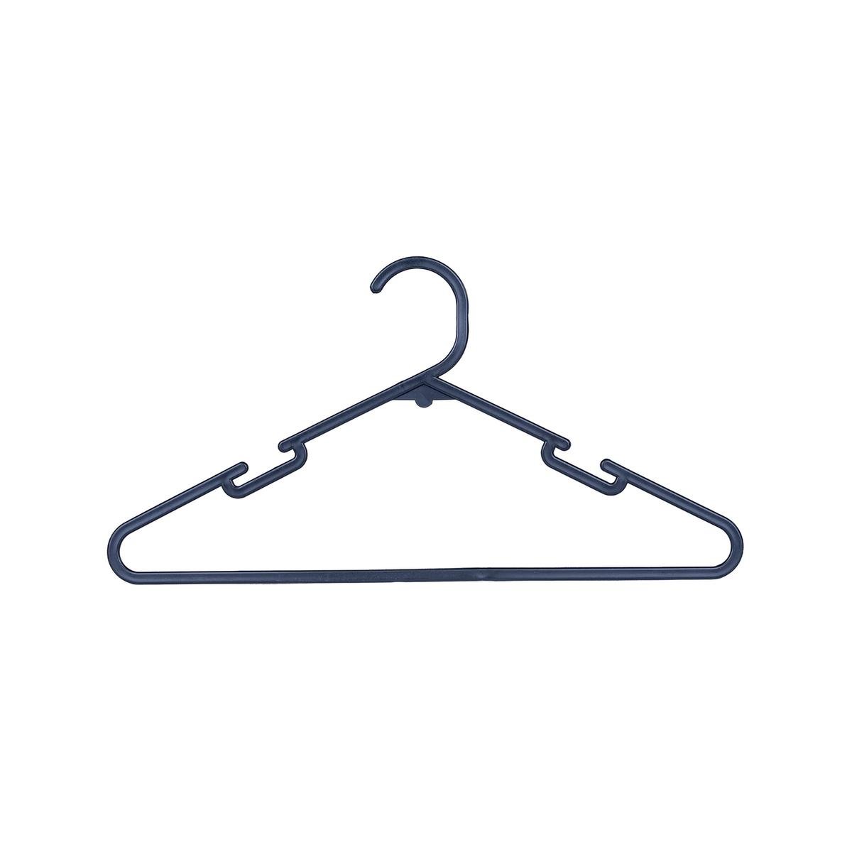 All Set Black Plastic Clothes Hanger 12 Pack - 385mm x 200mm - Anti-Slip Design - SuperSaverAU - view 1