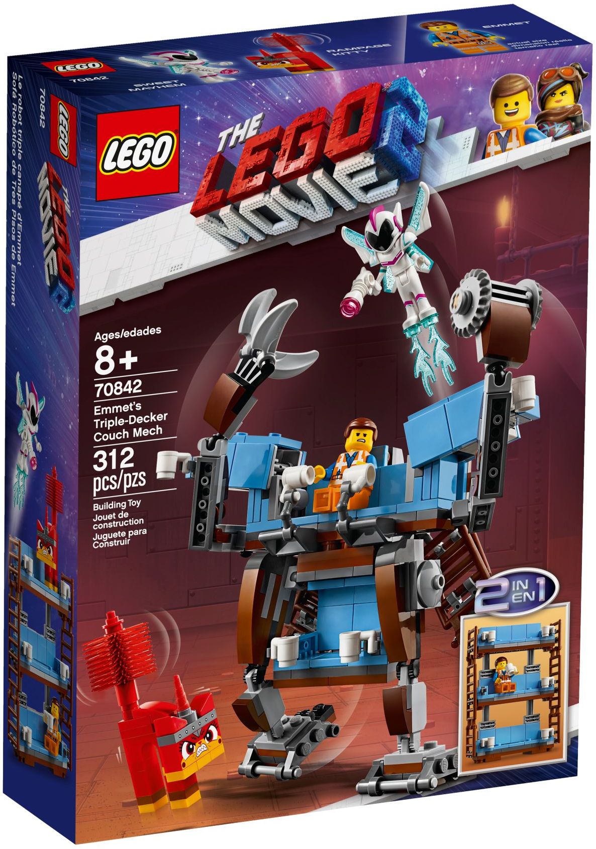 LEGO 70842 Emmet's Triple-Decker Couch Mech Building Toy - SuperSaverAU - view 1
