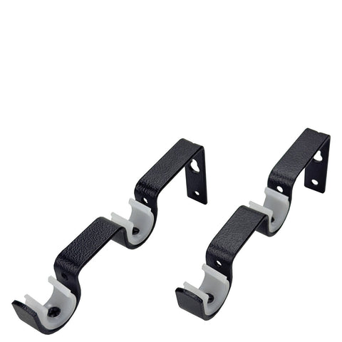 Pillar Products 16/25mm Black Double Universal Curtain Rod Bracket 1 Pair
