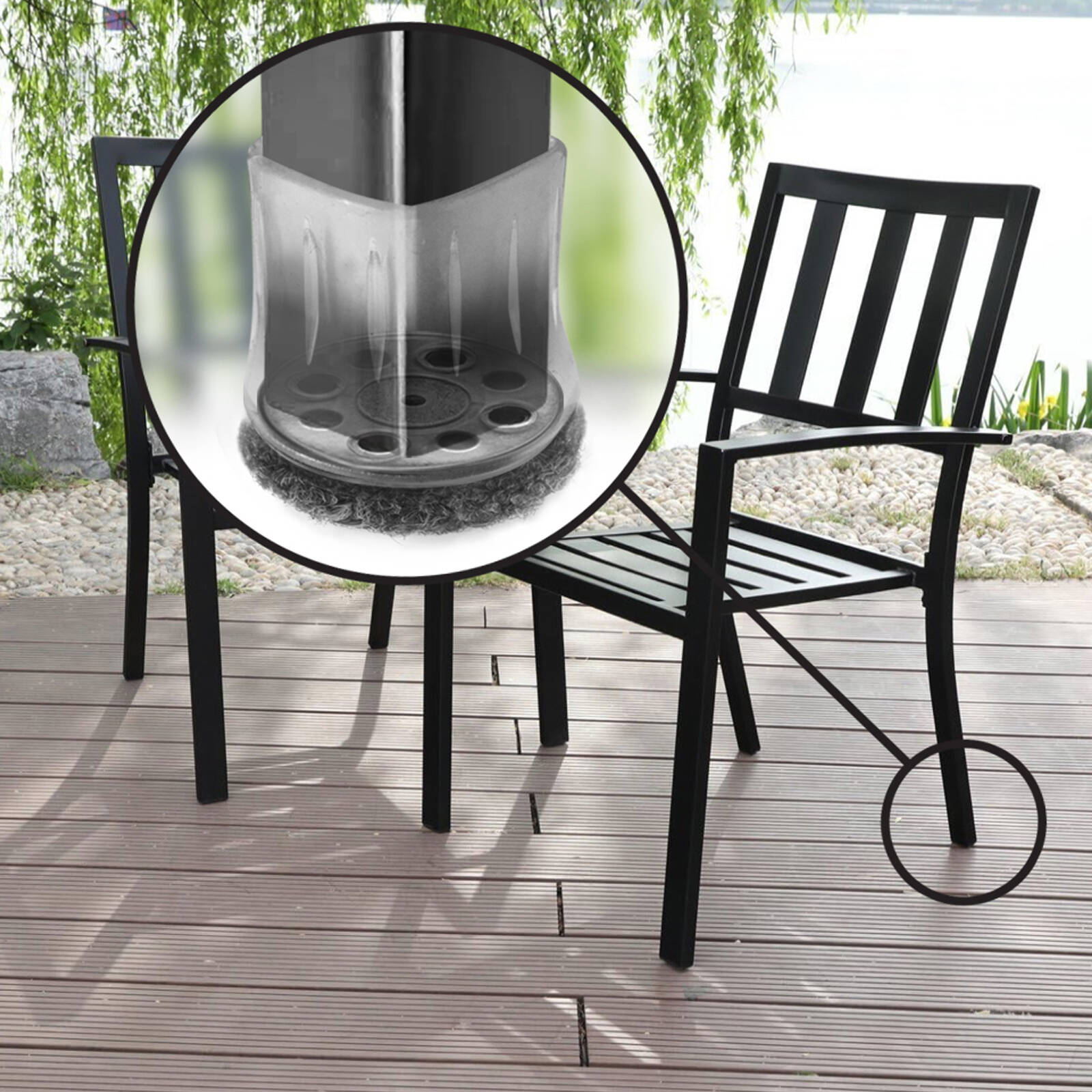Slipstick M6 35-42mm Clear Sleeve Outdoor Berber Furniture Floor Protector 4 Pack