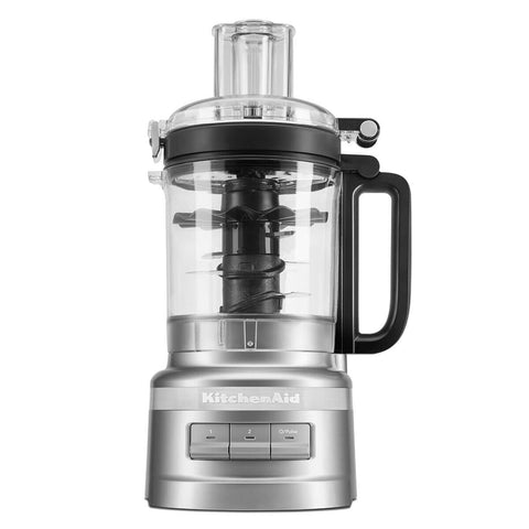 KitchenAid 9 cup food processor - 250W, whisk, four blade, refrigerator lid, Contour silver - 5KFP0921ACU