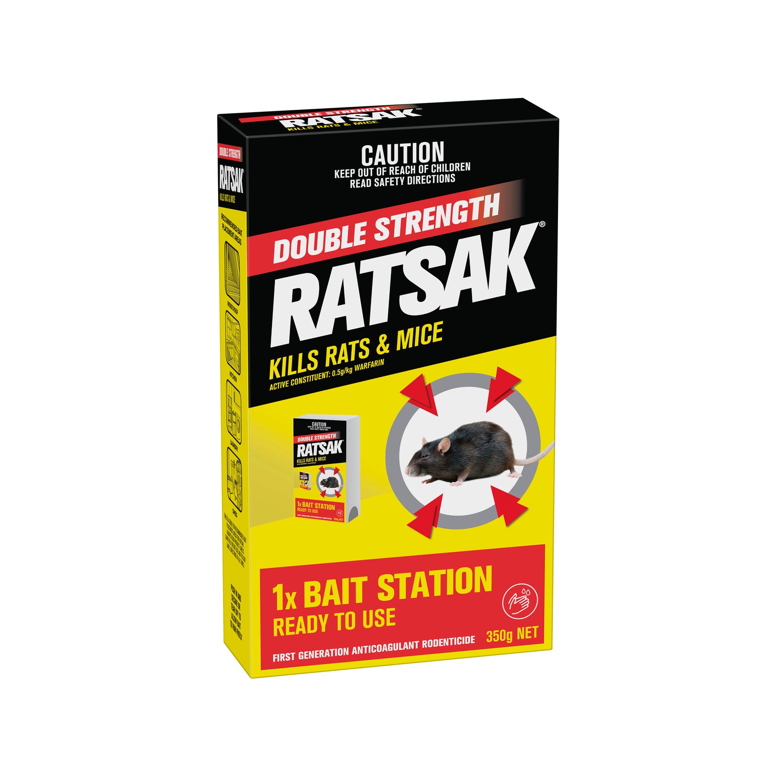 RATSAK Double Strength Bait Station 350g - Indoor Rats & Mice