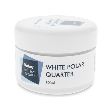 Dulux White Polar Quarter Sample Pot 100ml - Water Based Colour Tester