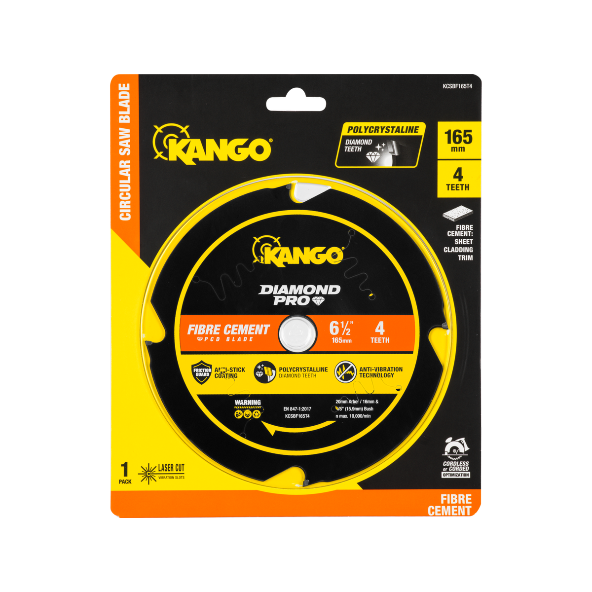 Kango 165mm Diamond Pro PCD Fibre Cement Circular Saw Blade - Durable Cutting - SuperSaverAU - view 3