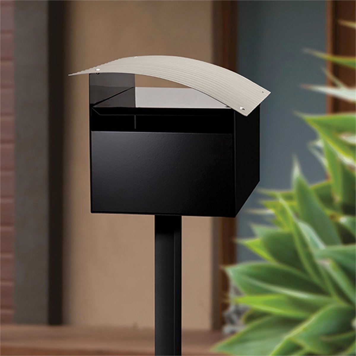 Sandleford Ripple Letterbox Black & Silver Galvanised Steel Lockable