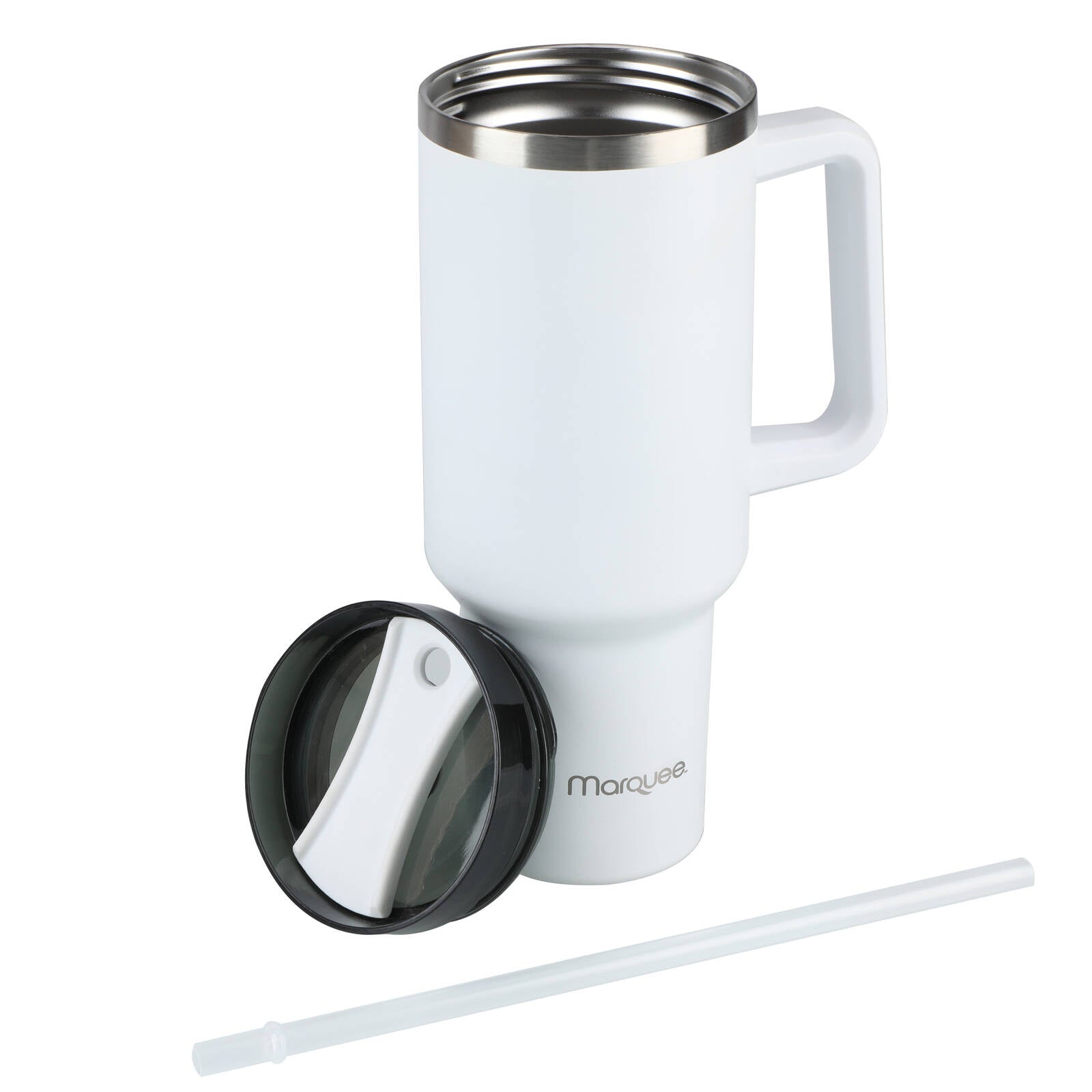 Marquee 1.2L Stainless Steel Insulated Tumbler, White - Dual Function Lid