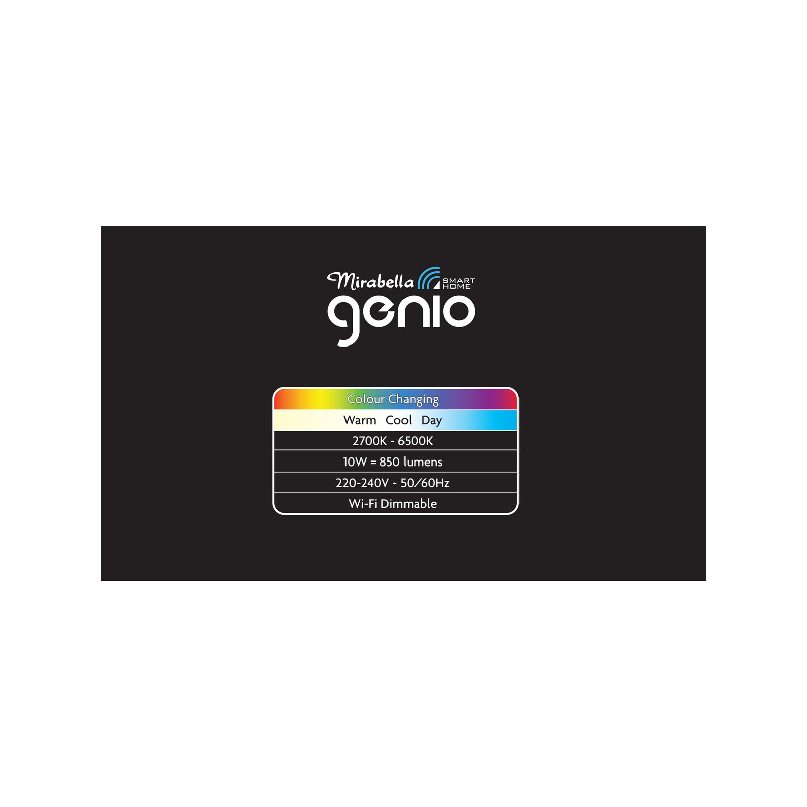 Mirabella Genio Wi-Fi Dimmable 10W LED Frameless Downlight I005307