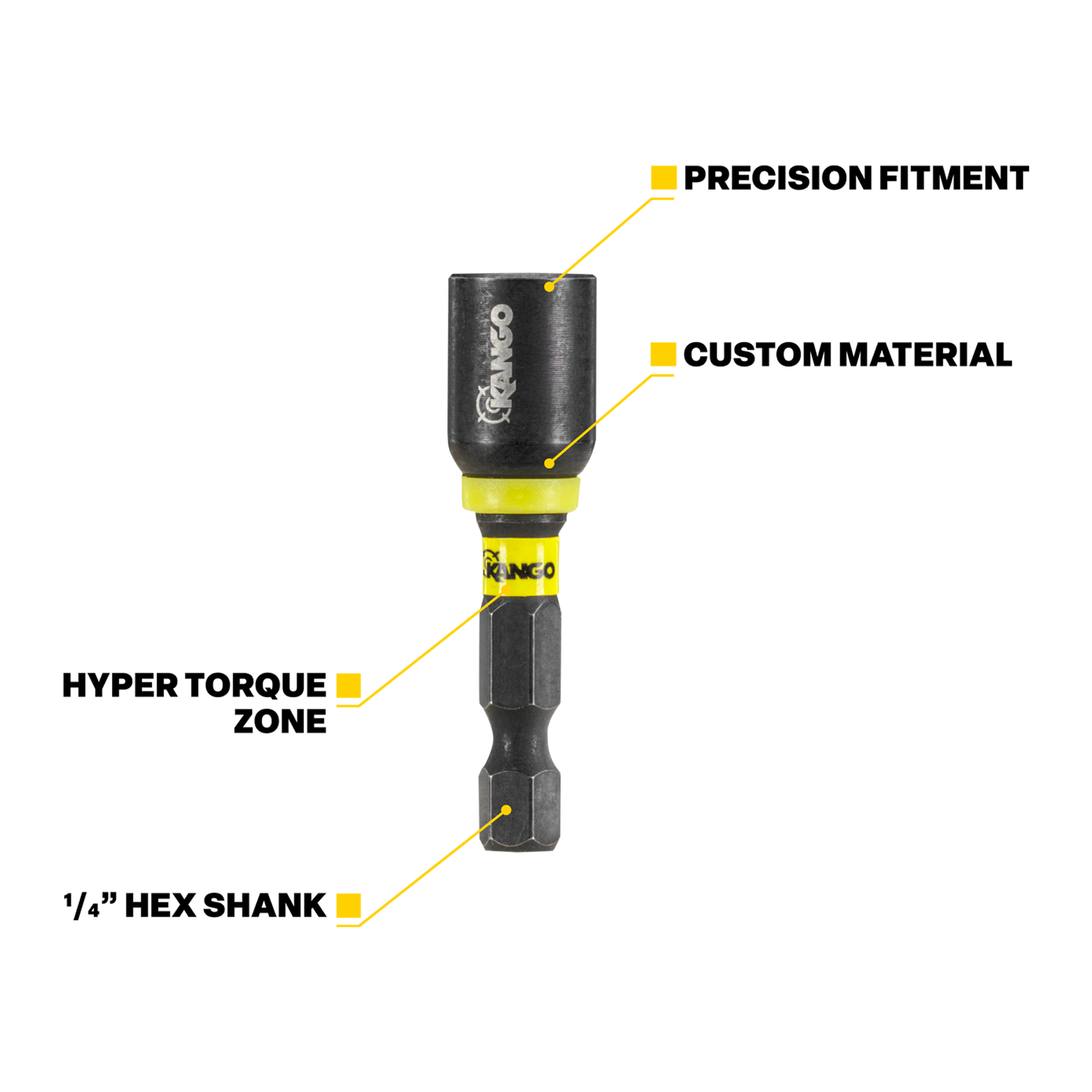 Kango 48mm Hypertorque Nut Setter - 3 Pack (1/4", 5/16", 1/2")