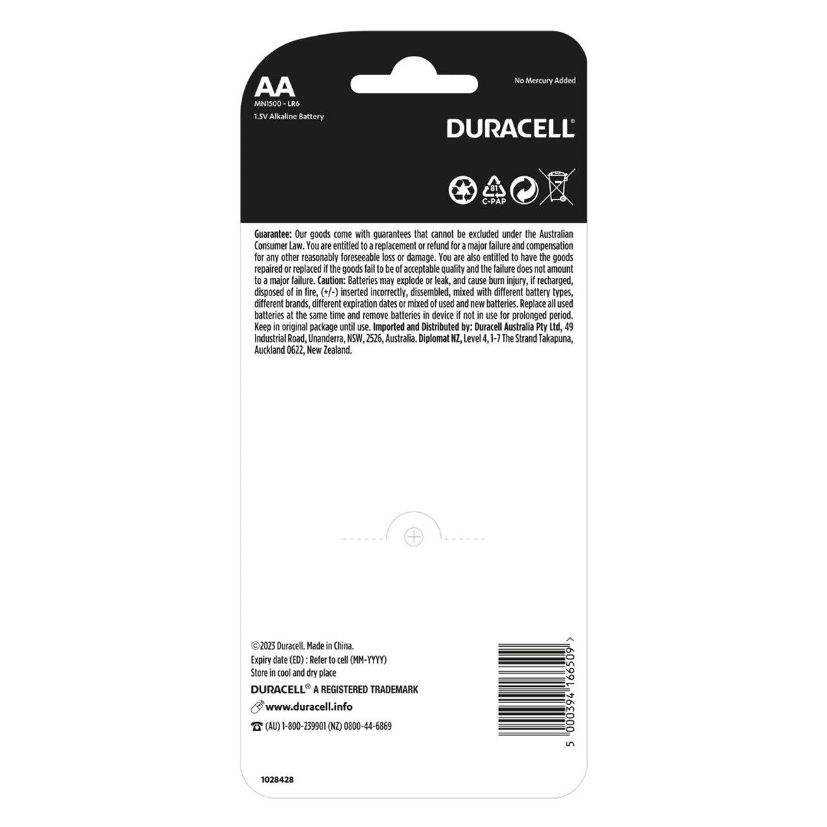 Duracell Everyday Alkaline AA 1.5V Batteries - 20 Pack