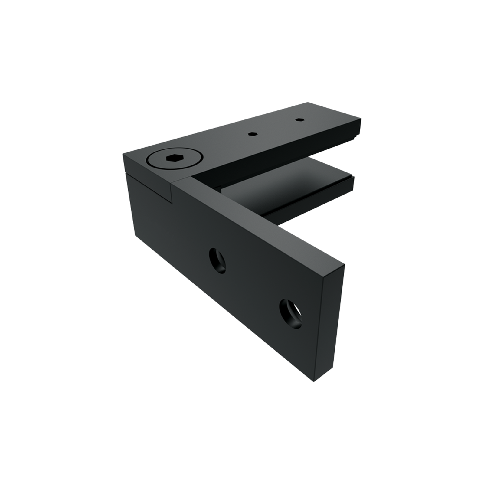 ProtectorAl 27 x 80 x 80mm Black Matt 316 Stainless Steel Wall To Glass Friction Fit Clamp