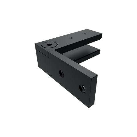 ProtectorAl 27 x 80 x 80mm Black Matt 316 Stainless Steel Wall To Glass Friction Fit Clamp