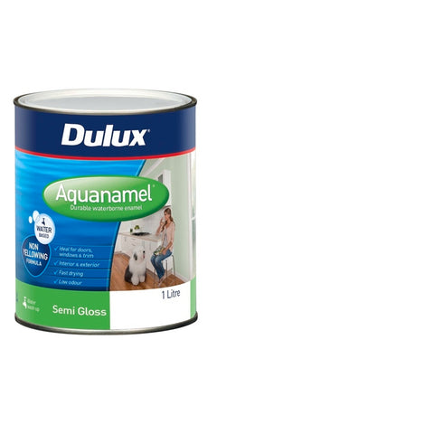 Dulux Aquanamel Semi Gloss Paint 1L Extra Bright Base - Tintable Water-Based Interior & Exterior Enamel