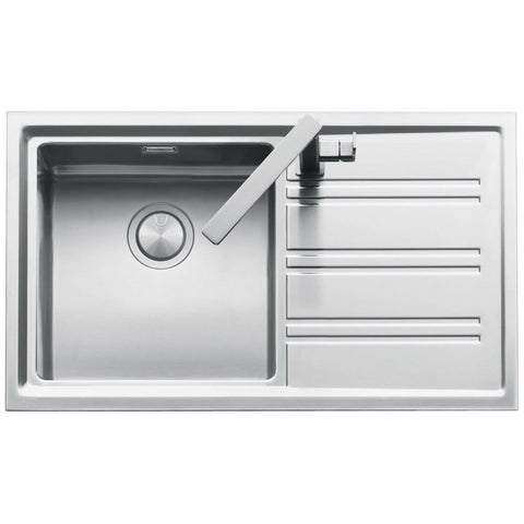 Barazza Easy single bowl sink with right hand drainer - 32L bowl, 304 stainless steel - EASY100L