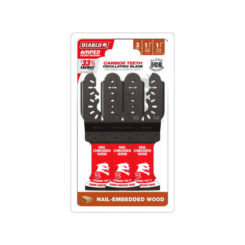 Diablo 32mm Universal Amped Demo Demon Carbide OMT - 3 Pack - Nail Embedded Wood Cutting Blades - SuperSaverAU - view 1