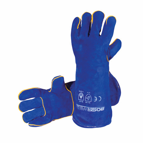 Bossweld 16" Blue Leather Welding Gloves 700995
