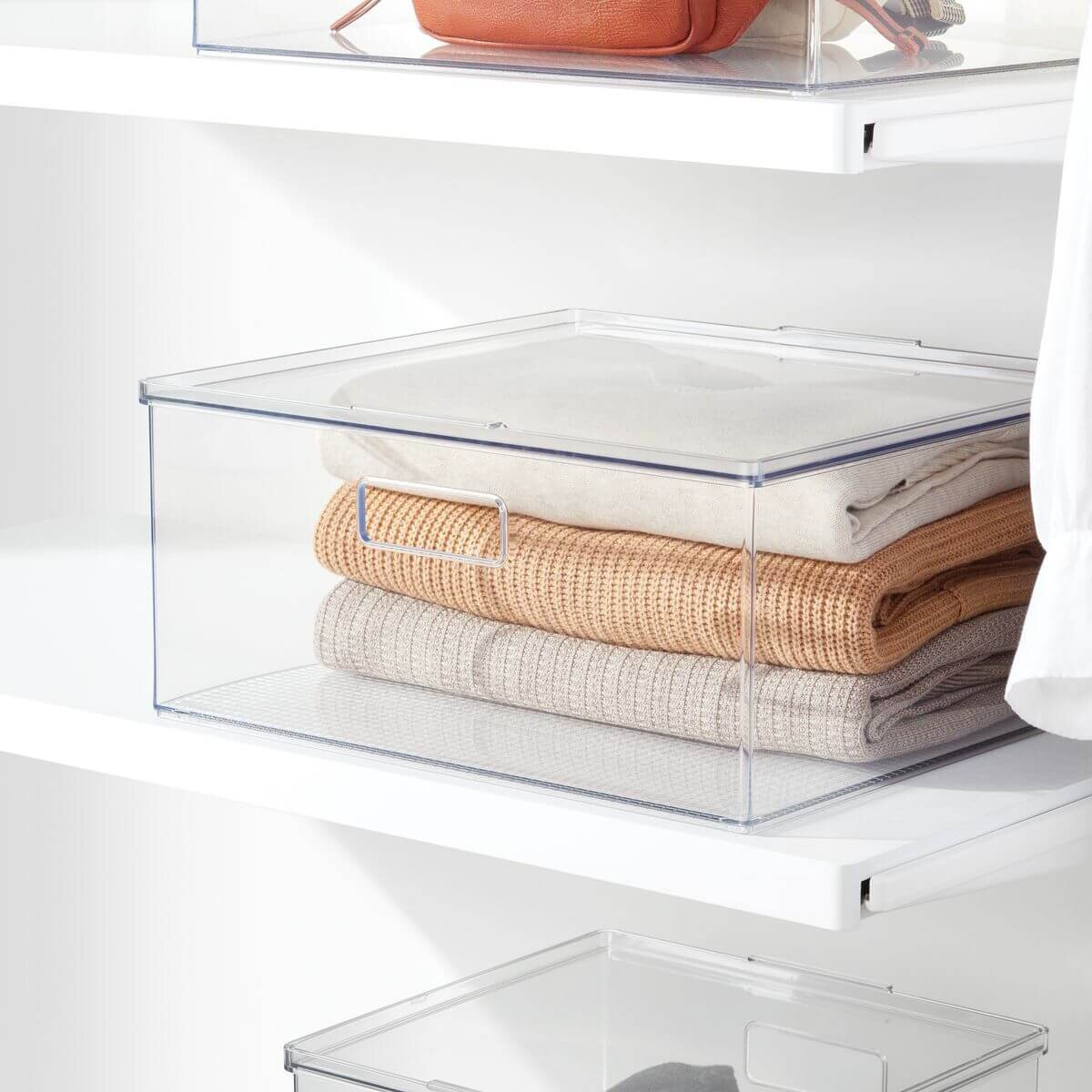 The Container Store 9 piece closet pack - clear PET, lidded and open storage - VTCS-CLOSET-P1