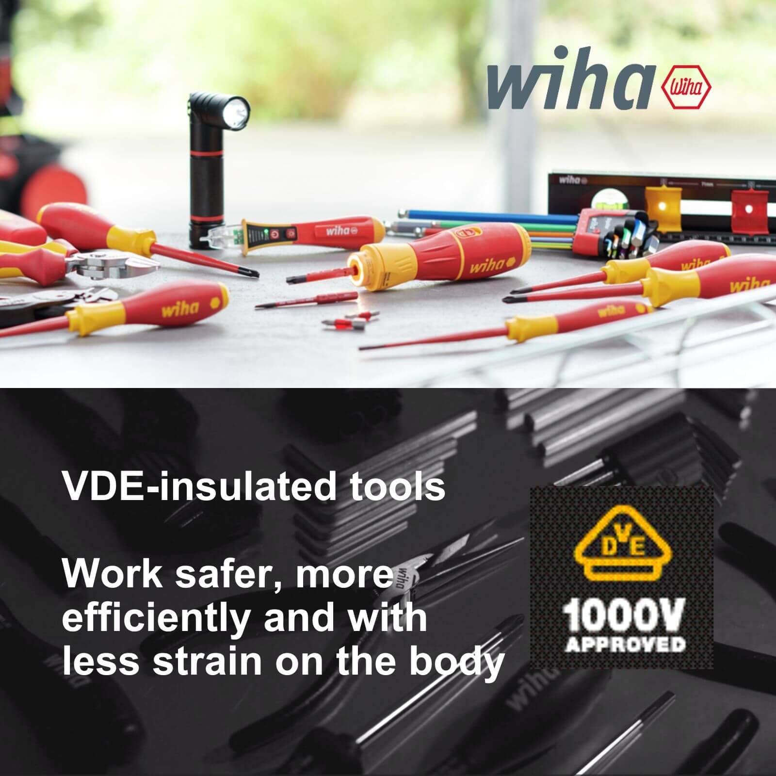 Wiha 1000V 210mm Insulated VDE Cable Cutter - C70 Steel