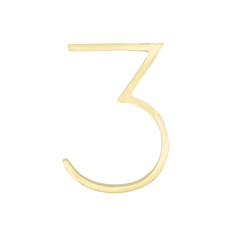 Sandleford Toorak Number 3 120mm Brass House Number