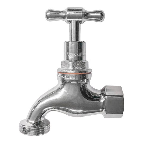 Kinetic 15mm Chrome Male & Female Garden Tap, Lead Free Brass, Chrome Plated