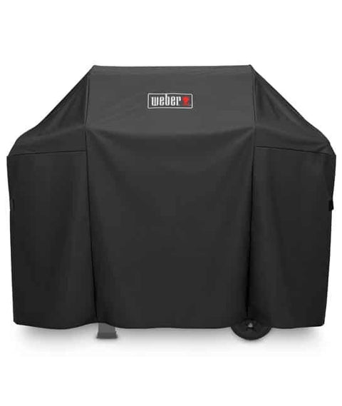 Weber Spirit II full length BBQ cover - black polyester, UV inhibitors, fastening straps - 7139