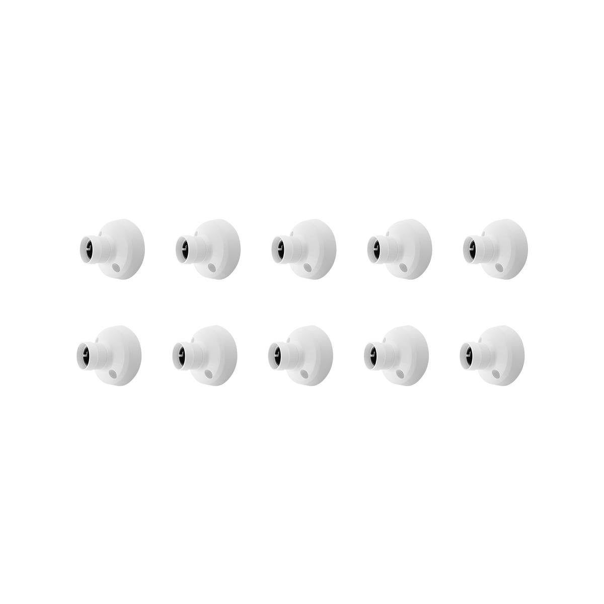 DETA B22 Bayonet Batten Holder 10 Pack White Polycarbonate 240V