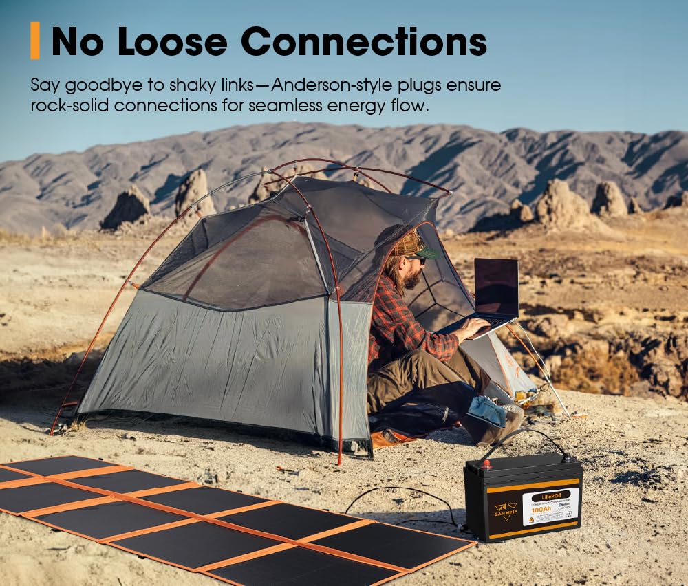 Portable Solar Blanket 360W - Black and Orange - HPBC Cells, MPPT Controller, ETFE Coated, Folds to 48 x 43cm