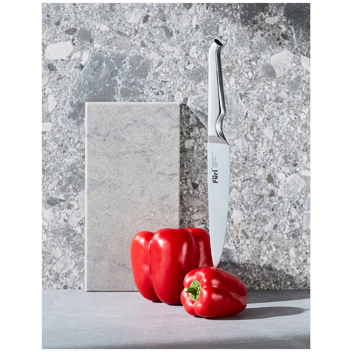 Furi Pro Stone Snow Terrazzo Seven Piece Knife Block Set - 25 Year Warranty, 4.8kg - 41511