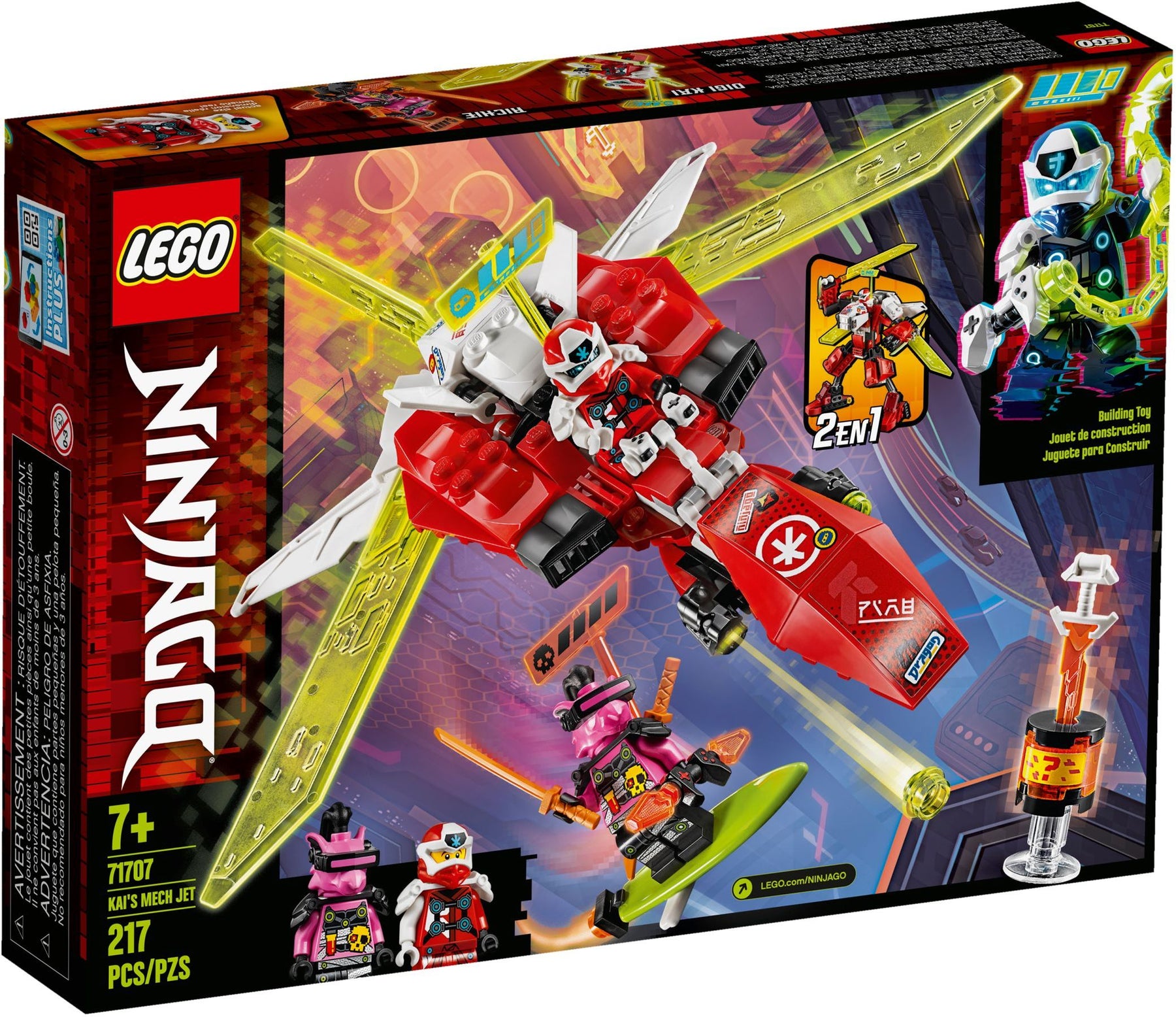 LEGO 71707 Kai's Mech Jet Plane & Ninja Mech - 2in1 Toy - SuperSaverAU - view 4