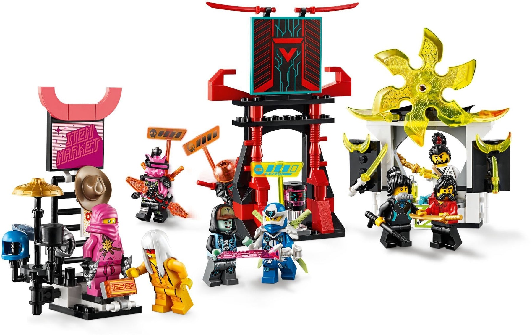 Lego Ninjago 71708 Gamer’s Market with Harumi, Okino, Richie, Cole, Digi Jay - SuperSaverAU - view 3