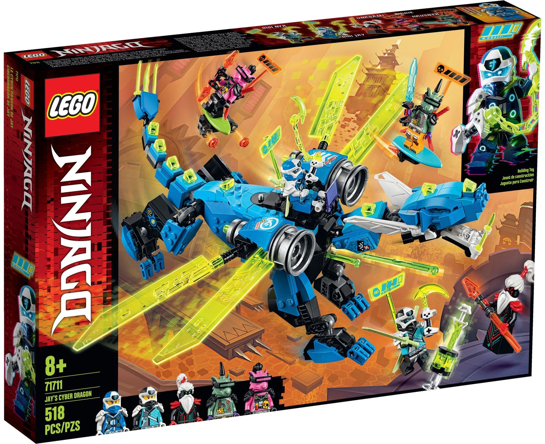 LEGO 71711 Jay's Cyber Dragon Ninja Mech Playset - SuperSaverAU - view 1