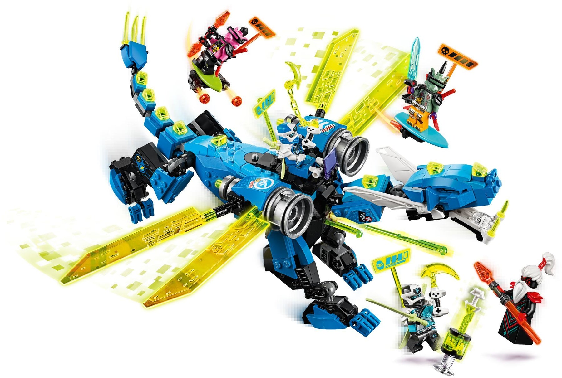 LEGO 71711 Jay's Cyber Dragon Ninja Mech Playset - SuperSaverAU - view 2
