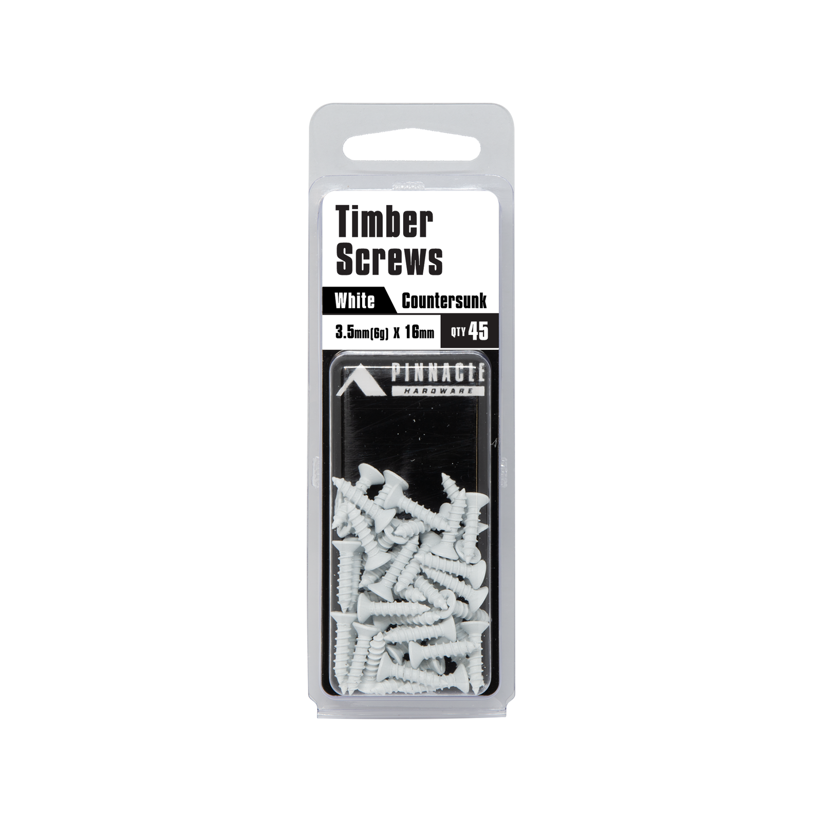 Pinnacle 3.5 x 16mm White Countersunk Timber Screws - 45 Pack
