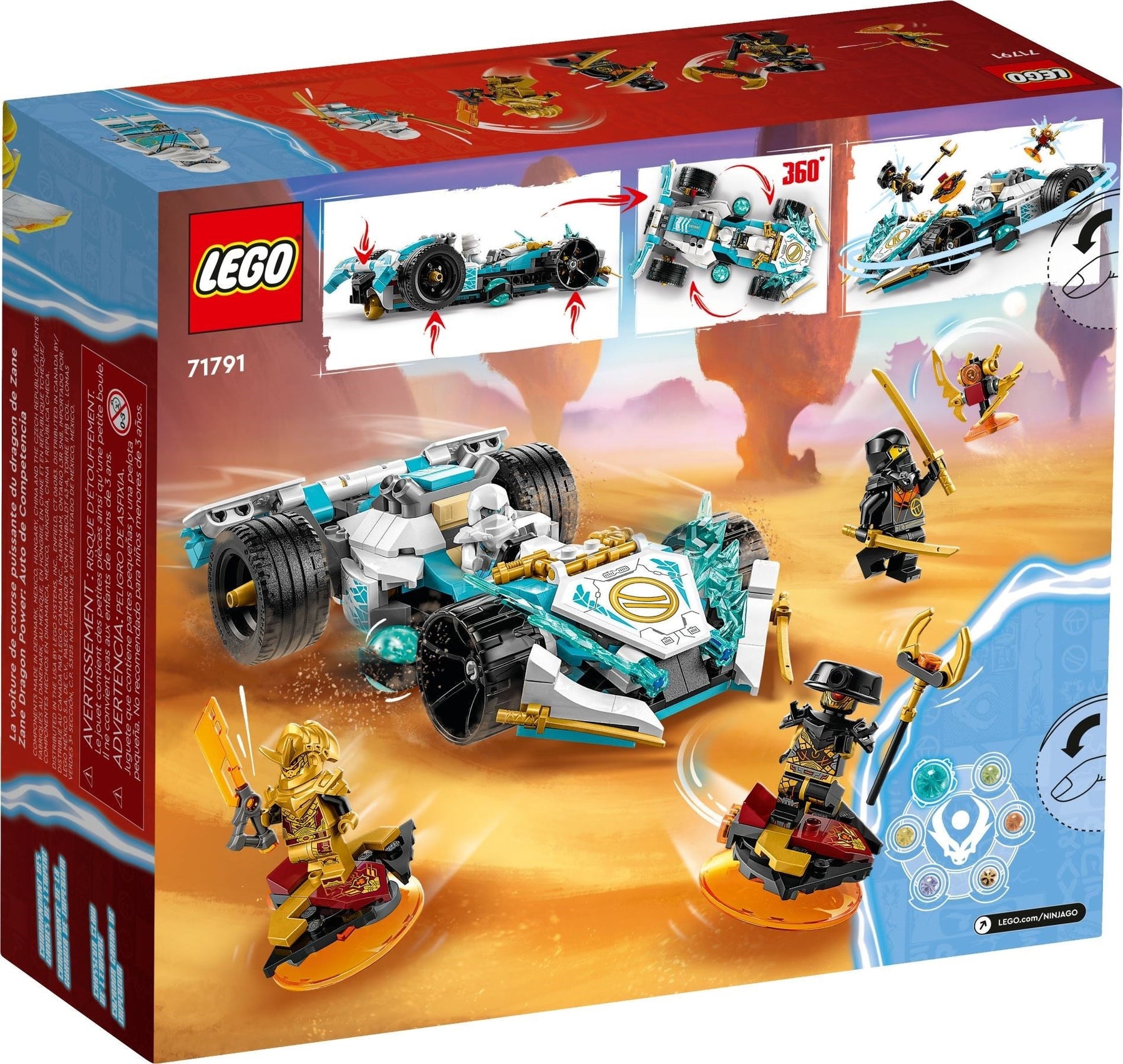 LEGO Ninjago Series 71791 Zane's Dragon Power Spinjitzu Race Car - Zane- Auzzi Store
