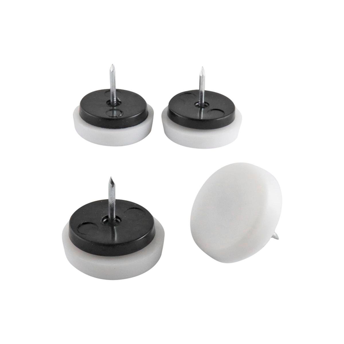 Surface Gard 29mm White Round Plastic Cushioned Nail-On Furniture Glide - 4 Pack