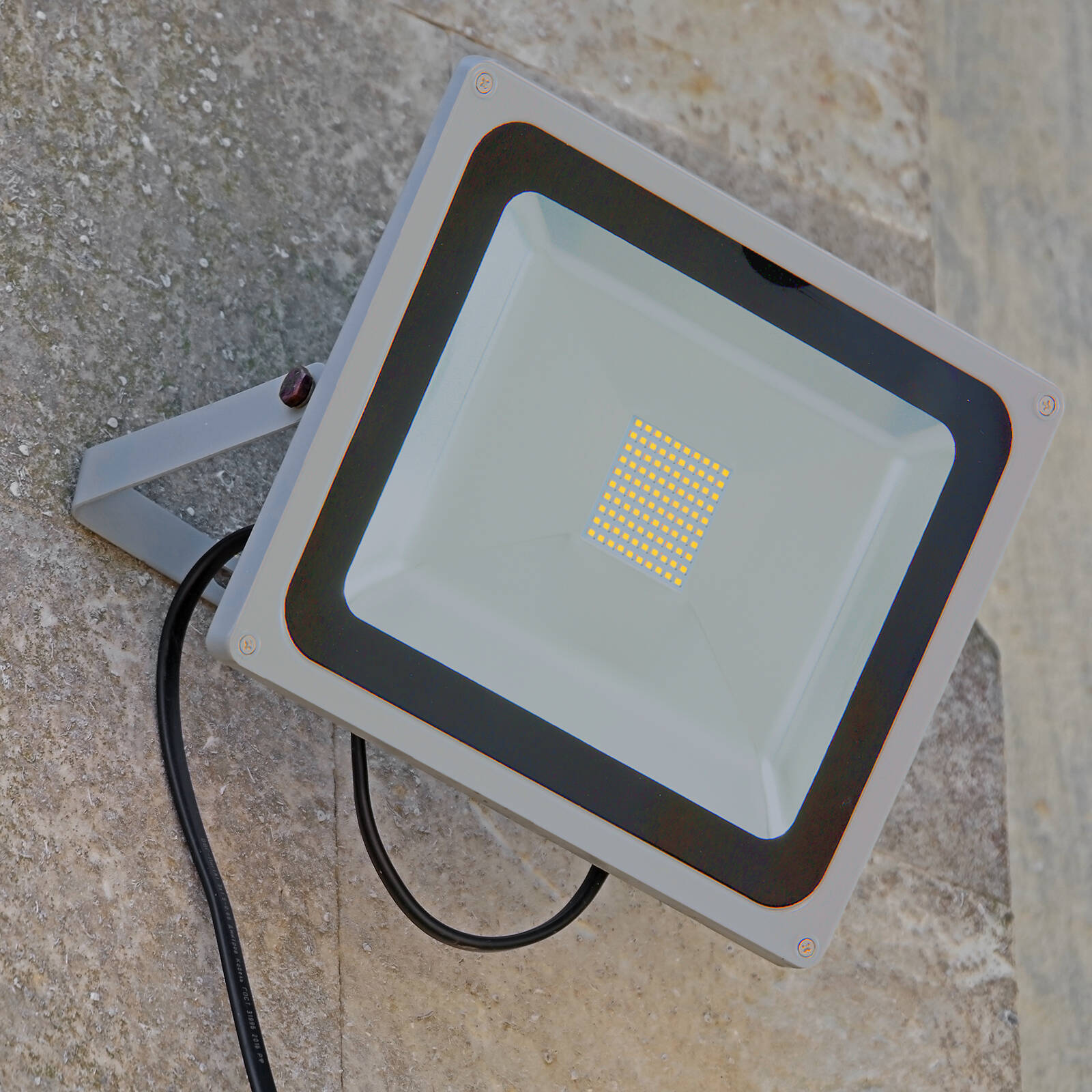 Brilliant Ranger III 50W LED Panel Flood Light Weather-Resistant Outdoor Grey 20866/08
