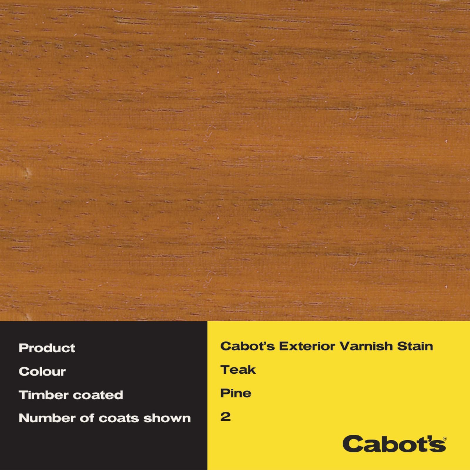 Cabot's Teak Water Based Exterior Varnish Stain 2L