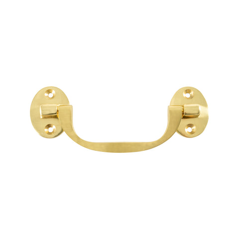 Delf 54 x 141mm Polished Brass Solid Brass Swing Drop Handle for Drawers