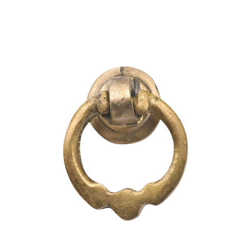 Prestige Small Antique Brass Rustic Ring Pull Knob, Zinc Alloy, Cabinet Drawer Pull