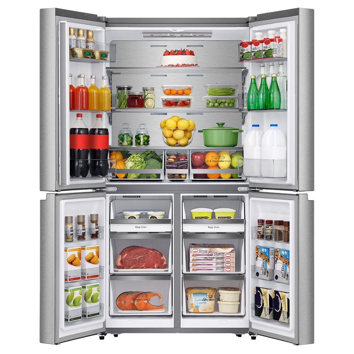 Hisense 609L French door fridge - stainless steel, inverter compressor, 3 star energy rating - HRCD610TS
