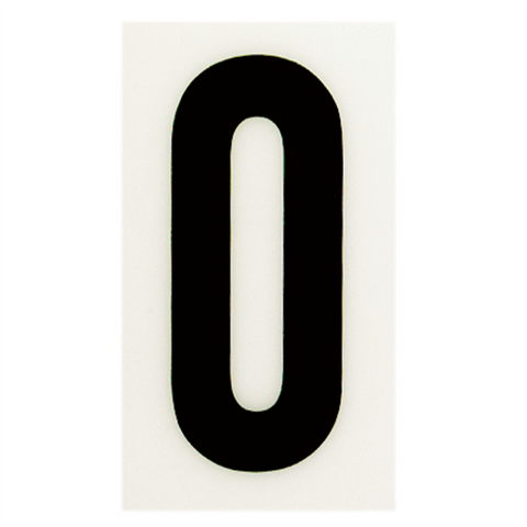Sandleford 85mm White Self Adhesive House Number 0 Polycarbonate Gloss Weather Resistant