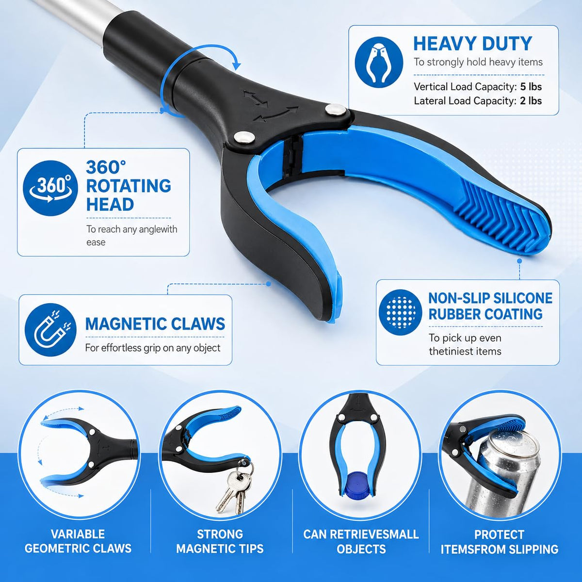 Foldable Grabber Reacher Tool 32" - Single