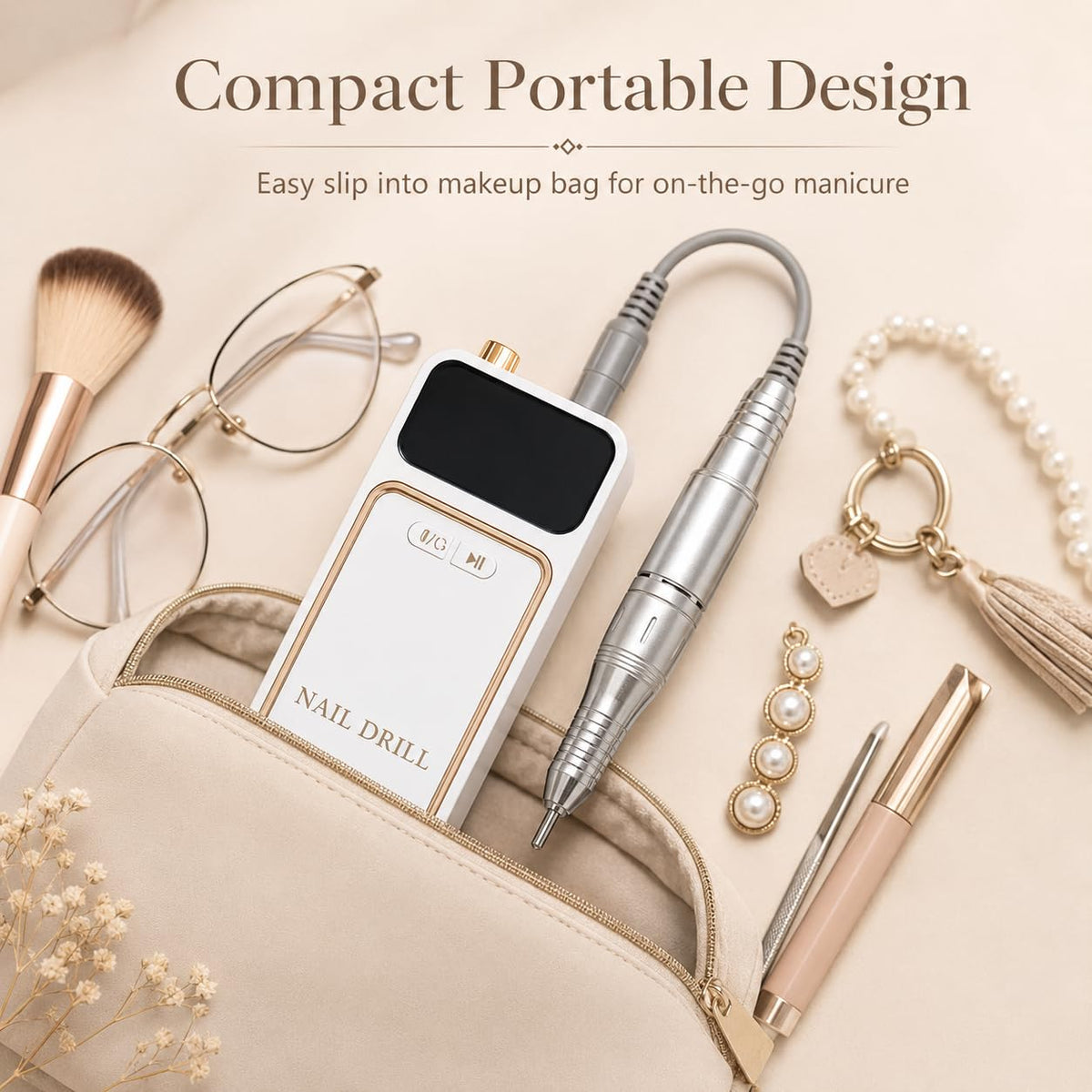 Portable Nail Drill 45,000 RPM - Manicure and Pedicure