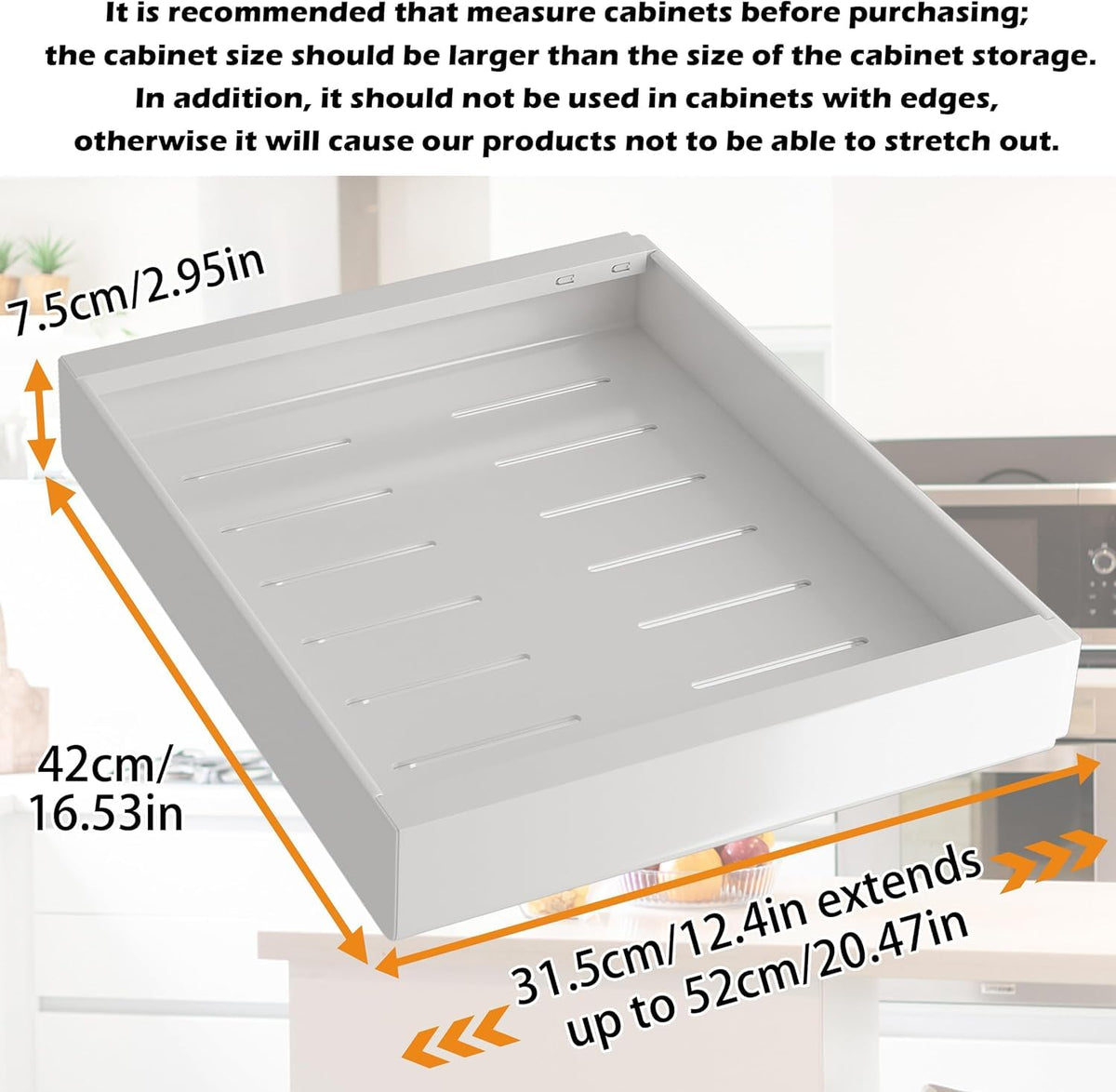 Expandable Pull-Out Cabinet Organiser 12-20" - 2 Pack