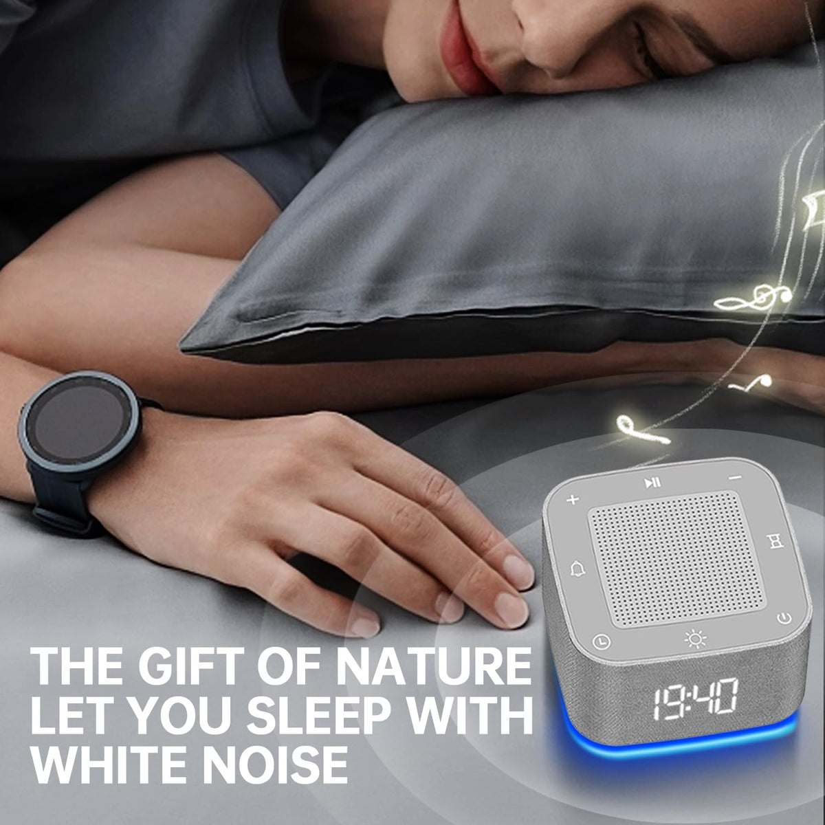 White Noise Machine - 32 Non-Looping Sounds, Memory Function