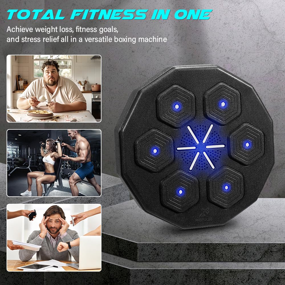 Wall Mounted Music Boxing Machine - Polygon - Bluetooth, Rechargeable, 4-5 Hour Playtime, PU Panel, Mounting Kit