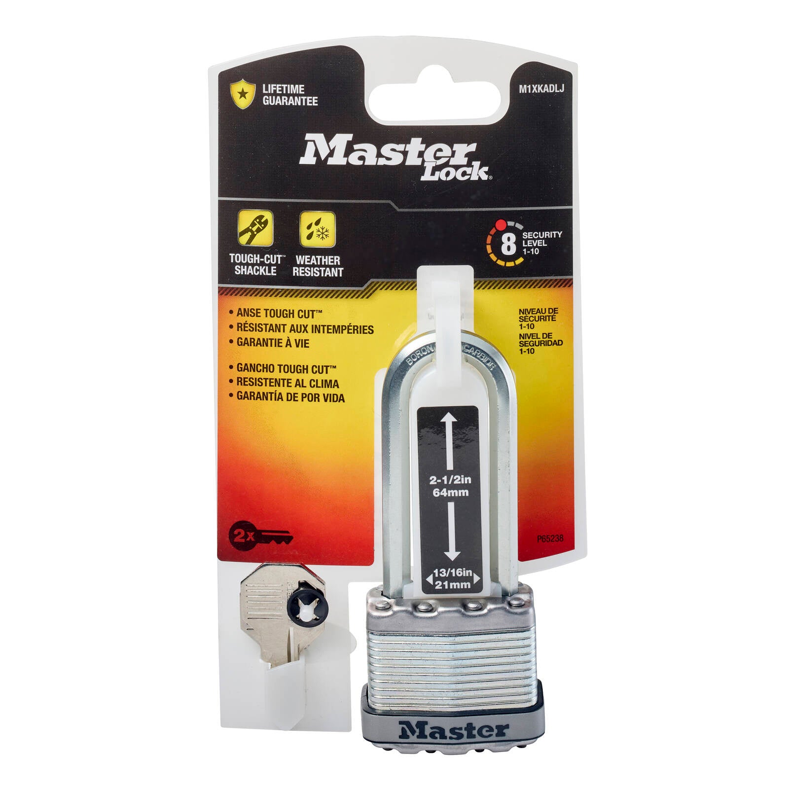 Master Lock 45mm Magnum Padlock with 64mm Extra Long Shackle Laminated Steel