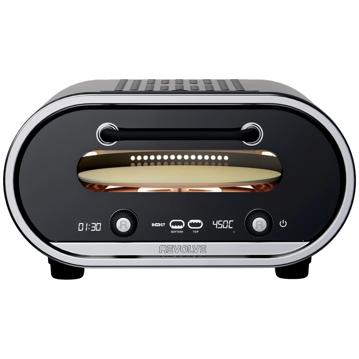 Evolve dark grey smart electric pizza oven - 450°C, 13-inch rotating stone, indoor and outdoor - RVEPO1001-AN