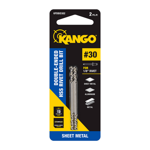 Kango No.30 HSS Double-Ended Rivet Drill Bit, 2 Pack