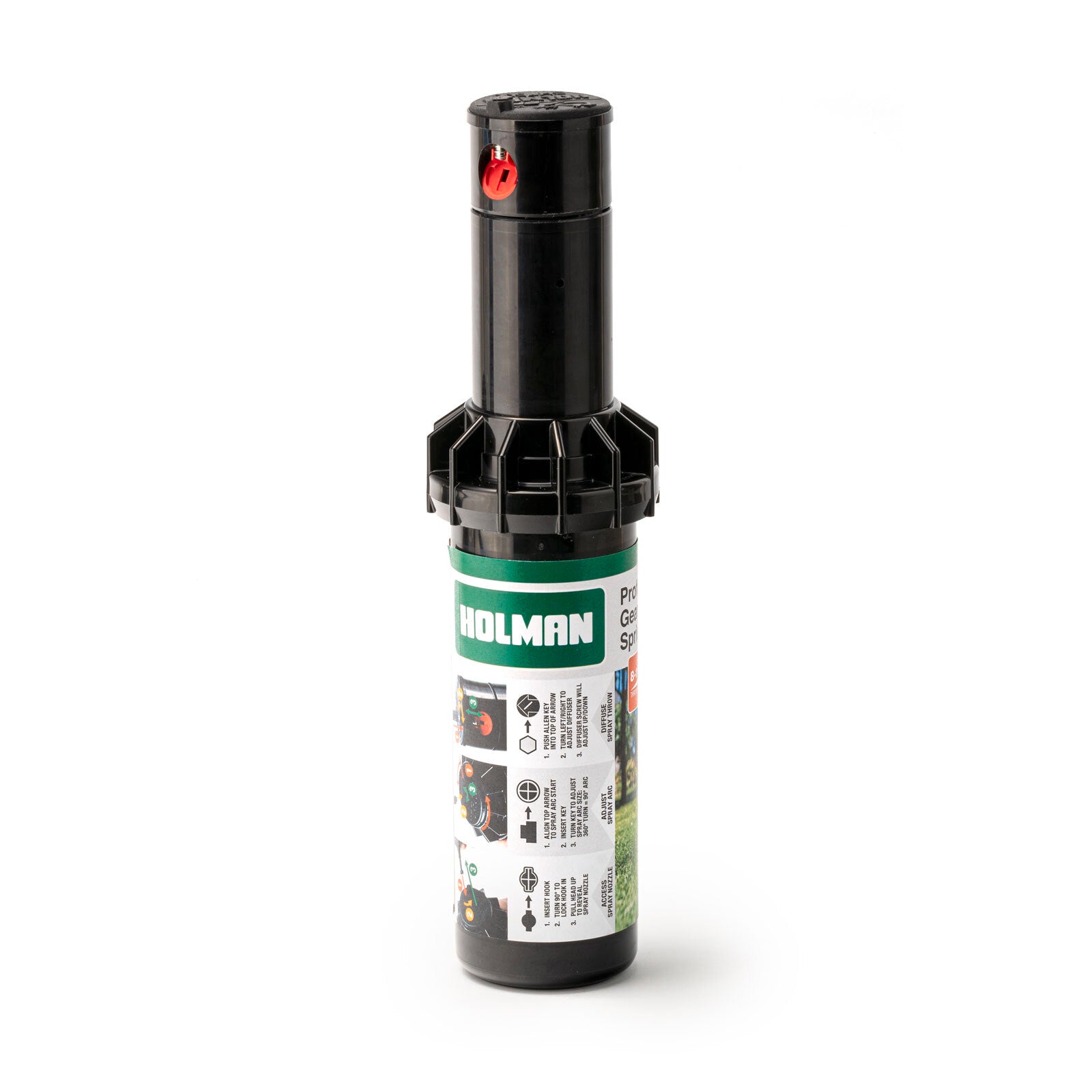 Holman Professional Gear Drive Pop Up Sprinkler - Adjustable, Aluminium & Plastic